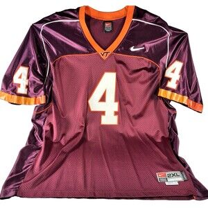 Vintage Virginia Tech Jersey Men's 2XL Maroon & Orange Athletic #4 Nike Team